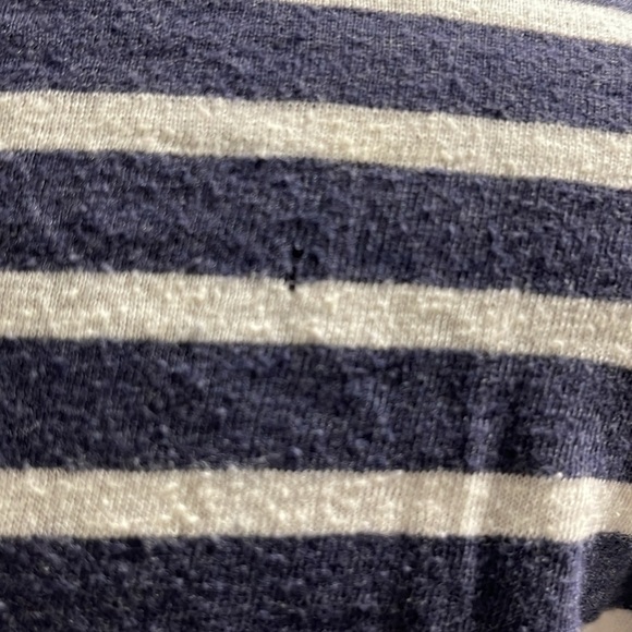 Hollister Blue & White Stripe VNeck Short Sleeve Top Large - Picture 5 of 6